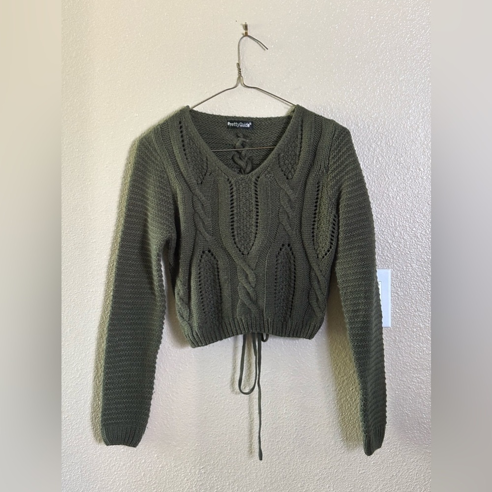 PRETTYGUIDE knitted sweater cropped